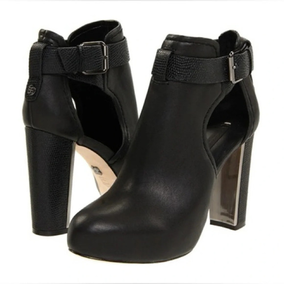 BCBGMaxAzria Leather Heeled Booties - Picture 1 of 6